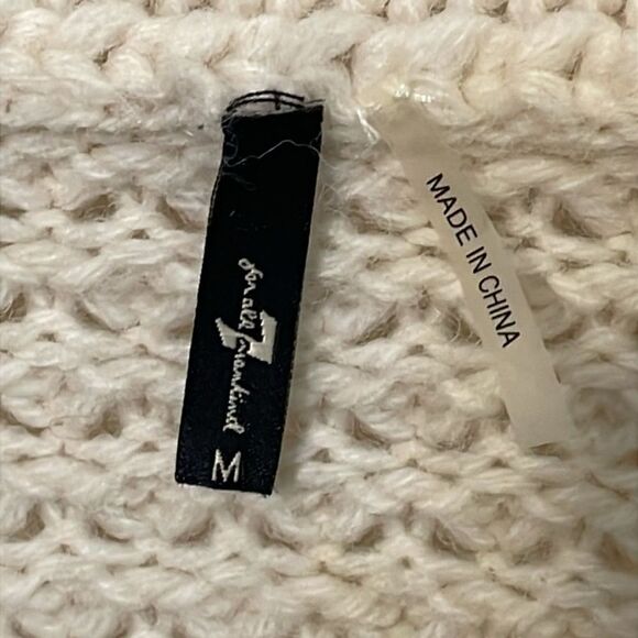 7 For All Mankind Alpaca Wool Blend Cream Knit Shrug Sweater Womens Size Medium - Picture 2 of 13